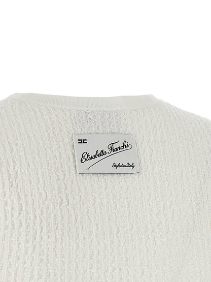 Elisabetta Franchi White Viscose Sleeveles T-Shirt