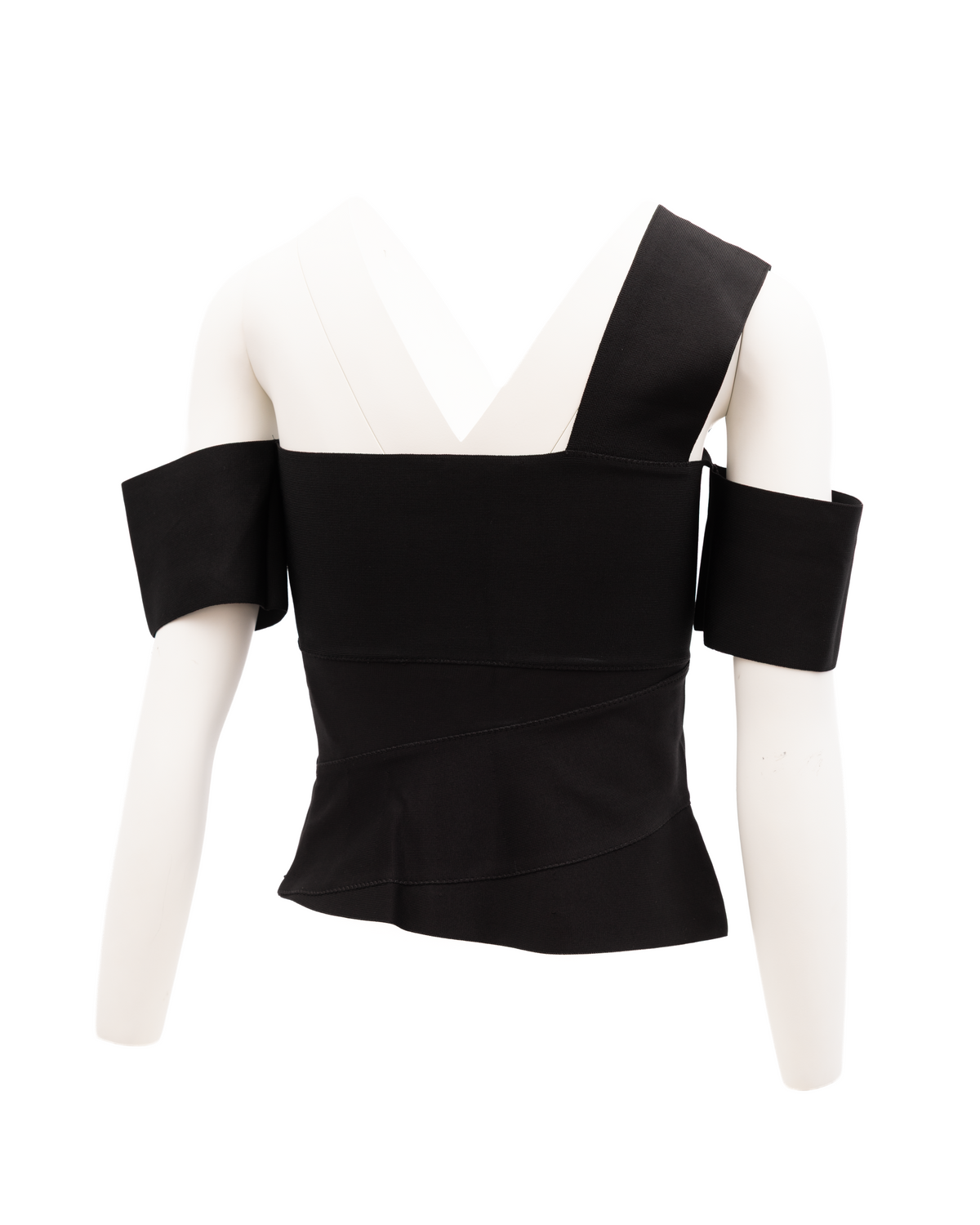 T-Shirt by Alexander McQueen for women in stretch polyamide viscose black showcases a dramatic silhouette, elegantly detailed with a dramatic and for a truly dramatic finish.
