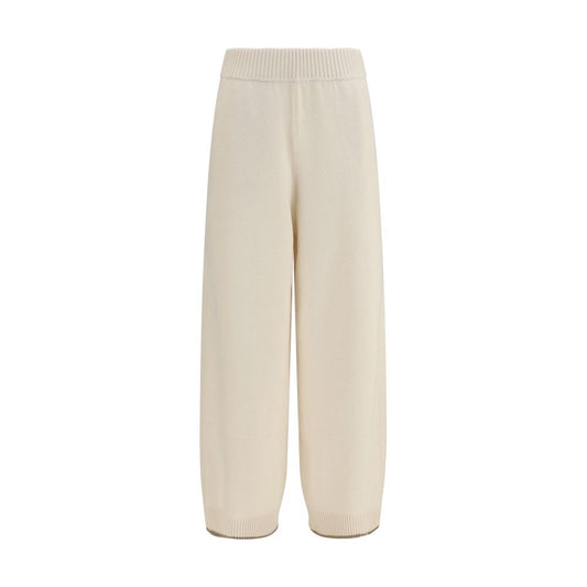 Brunello Cucinelli White Cashmere Casual Pants