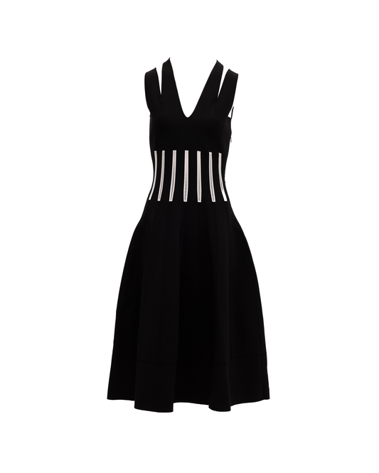 Alexander McQueen Women's Cocktail Viscose Polyester & Polyamide Dress - Black White