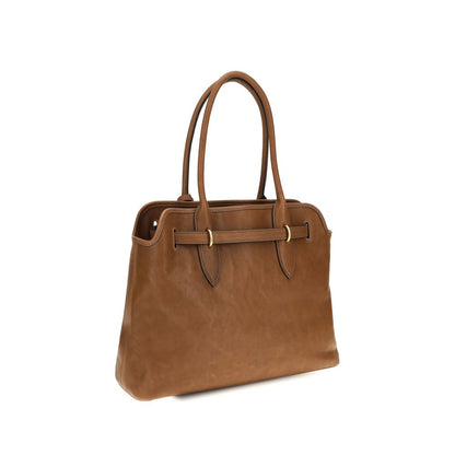 Miu Miu Bos Taurus Calf Leather Shoulder Shopper Bag - Brown