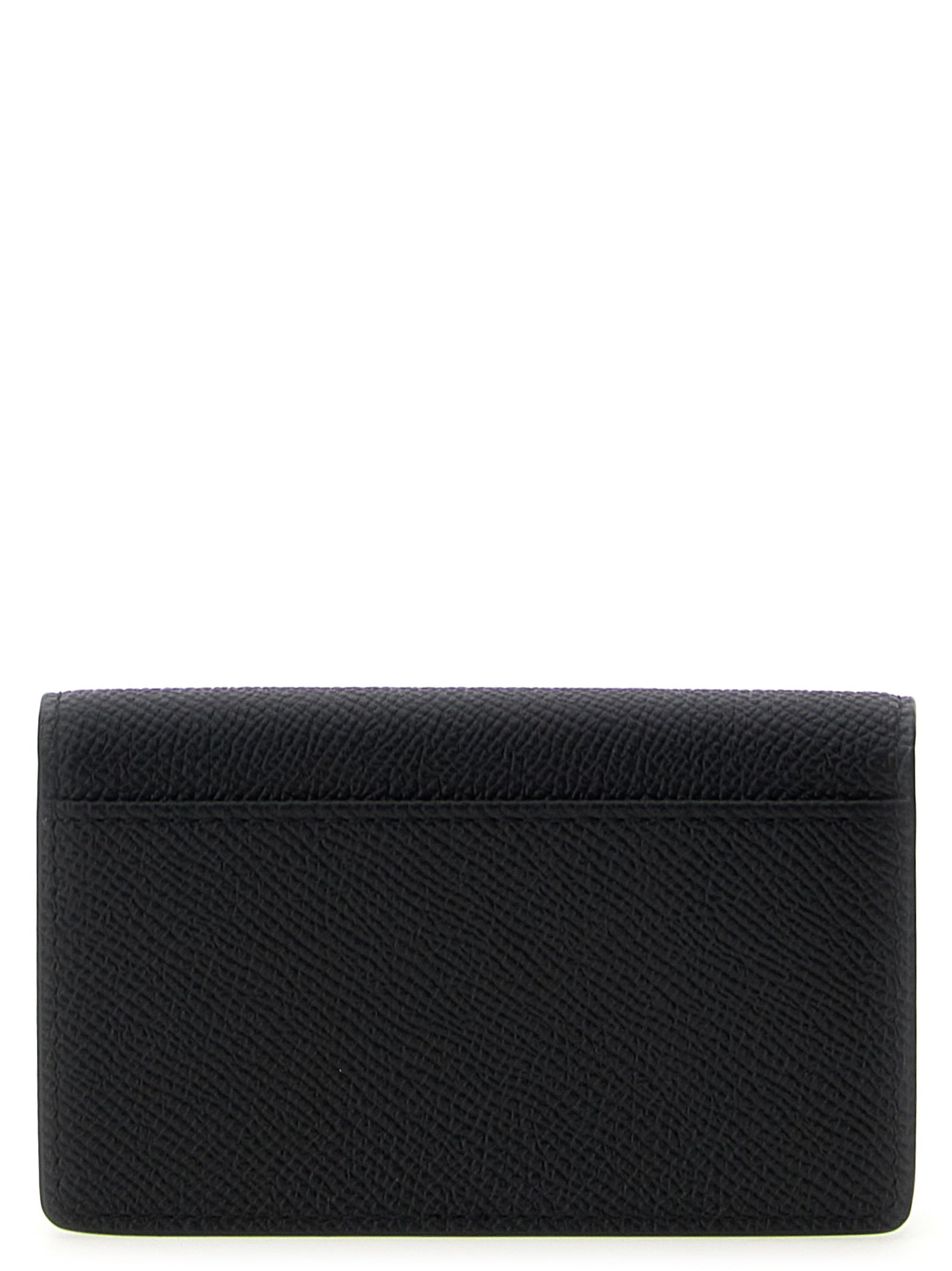 Cardholder Card Case by Maison Margiela for men in calfskin leather black features a sleek silhouette, showcasing the sleek design of the Calfskin Leather Cardholder Card Case with functional card-organization for a premium look.