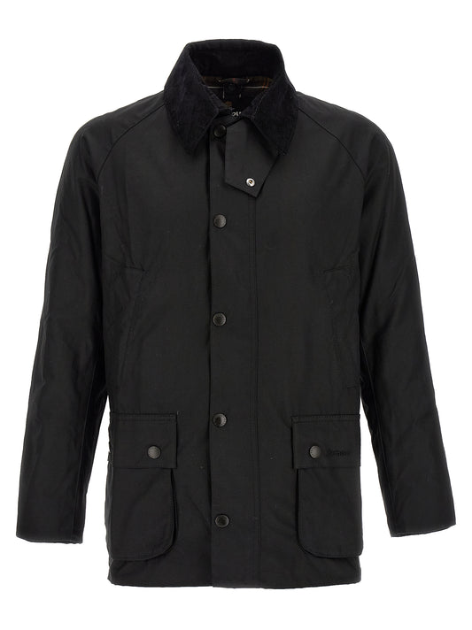 Jacket by Barbour for men in cotton corduroy black presents a authentic silhouette, artfully detailed with a authentic and functional pockets for a premium authentic finish.