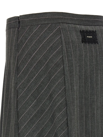 PINKO Gray Polyester Long Skirt