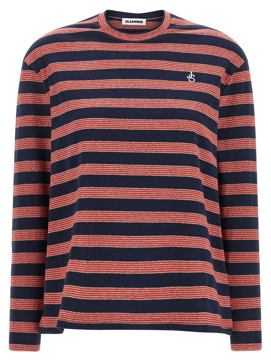 T-Shirt by Jil Sander for women in cotton multicolor, patterned & striped features a plush silhouette, showcasing a sophisticated and long-sleeve for a truly plush finish.