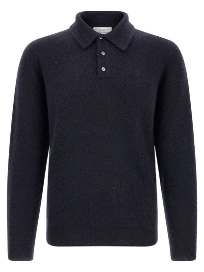 Roberto Collina Blue Cashmere Polo Shirt