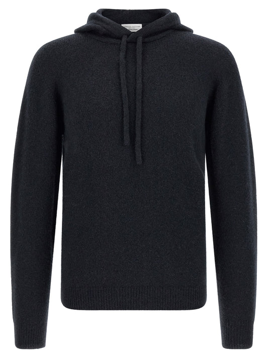 Hooded Cardigan by Roberto Collina for men in polyamide wool blue & camel features an crisp silhouette, showcasing a sophisticated hooded neckline and detail for a truly crisp finish.