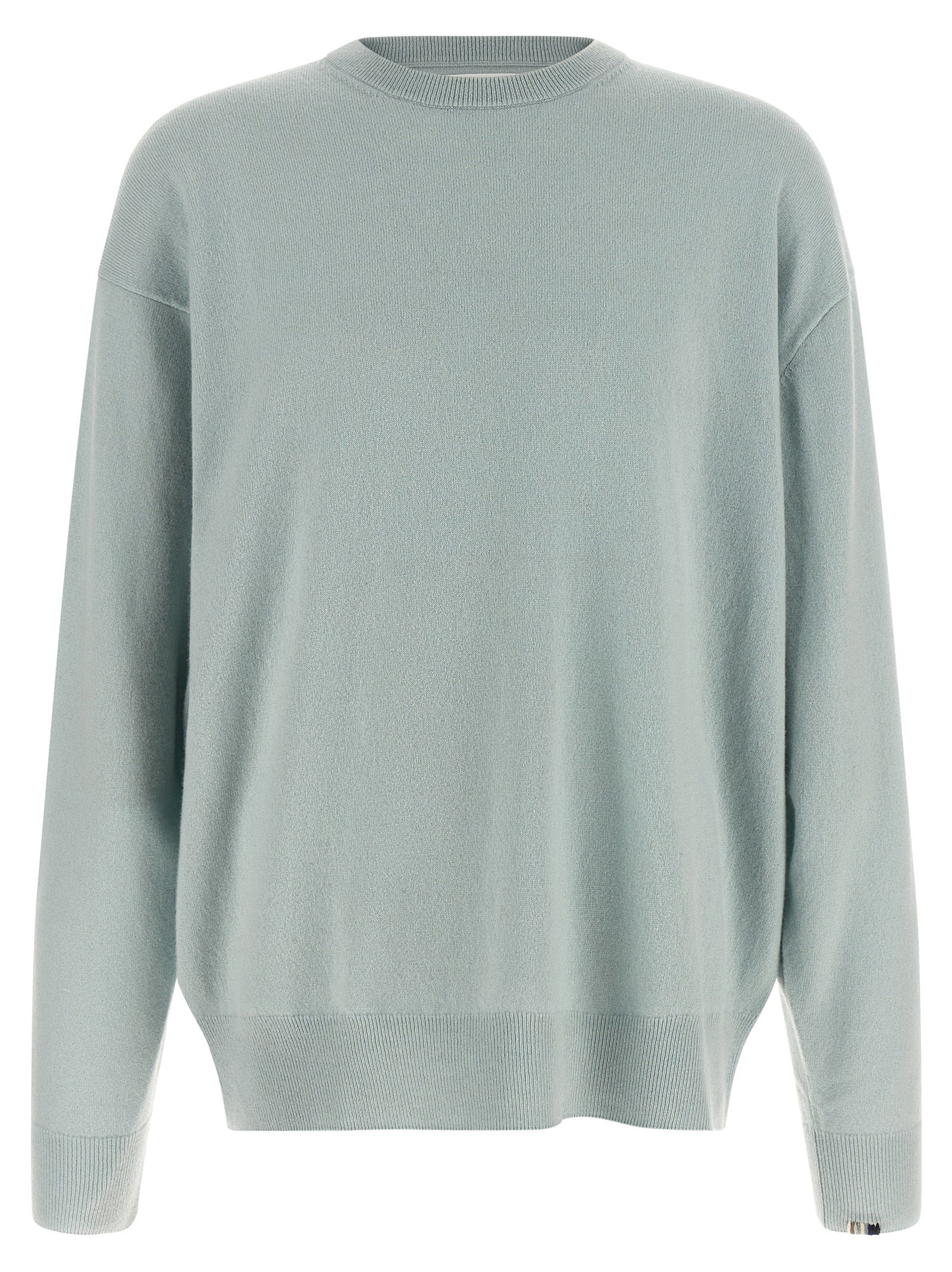 Cardigan by Extreme Cashmere for men in cashmere light-blue & striped features a nuanced silhouette with a refined crew neckline and nuanced detailing for a sophisticated look.