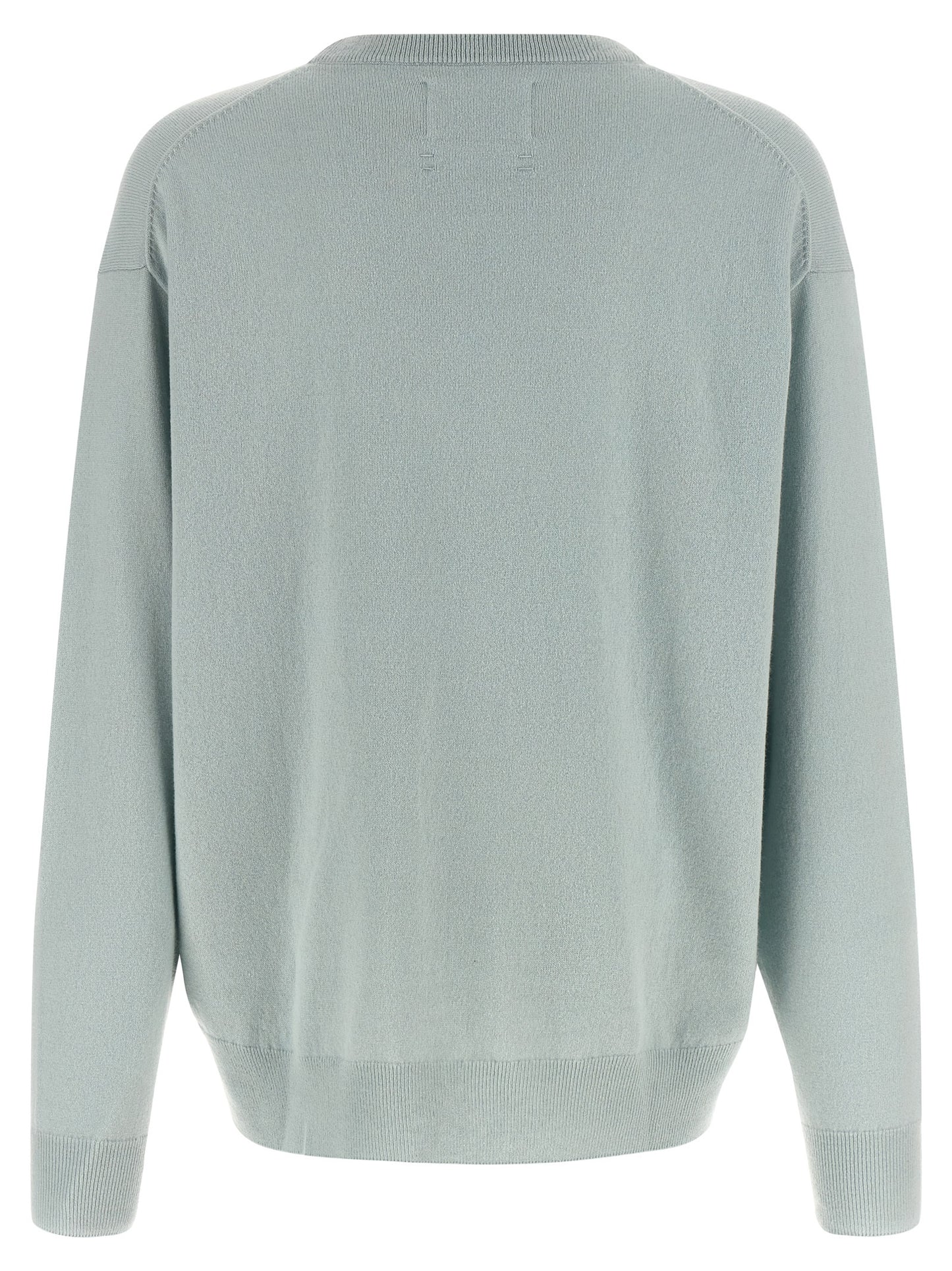 Cardigan by Extreme Cashmere for men in cashmere light-blue & striped showcases a captivating silhouette, artfully detailed with a captivating and crew neckline for a truly sophisticated captivating look.