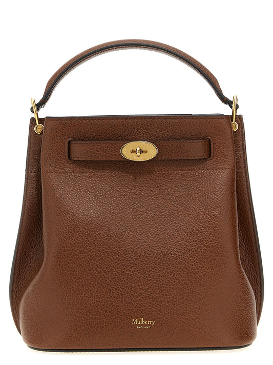 Crossbody Bucket Handbag by Mulberry for women in calfskin leather brown features an multi-faceted design with a secure , ample , and versatile crossbody-strap, shoulder-strap, adjustable-strap, belt-strap & handle for a multi-faceted finish.