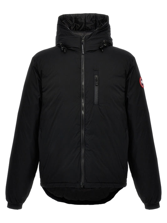 Hooded Windbreaker Jacket by Canada Goose for men in nylon & polyester black showcases a modern silhouette, integrating windproof, pockets, hooded & insulated and a modern hooded neckline for a sophisticated finish.