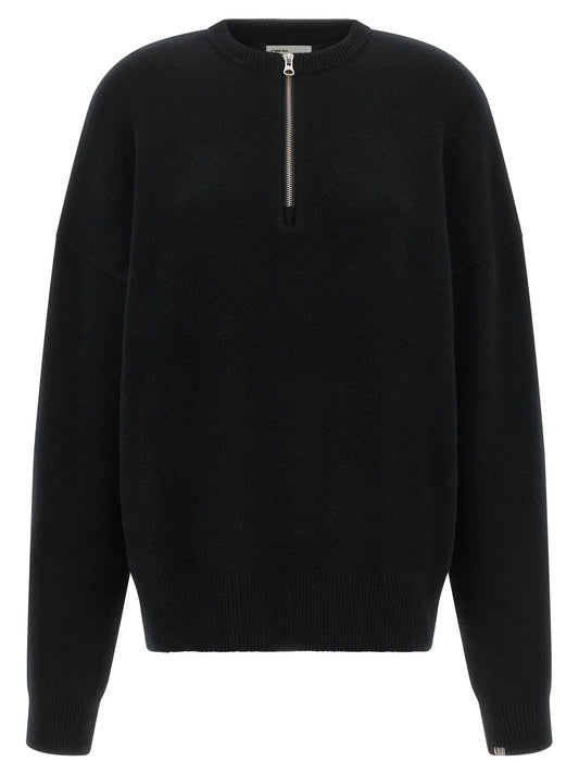 Cardigan by Extreme Cashmere for men in nylon & cashmere black & silver presents a textural silhouette, artfully finished with a textural crew neckline and for a sophisticated, textural look.