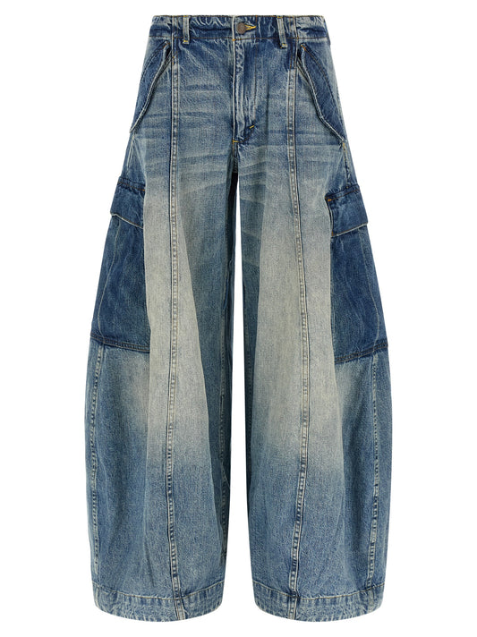 Cargo Pants by R13 for women in denim cotton blue features an tailored wide & oversized with a and long, creating a tailored utilitarian silhouette.