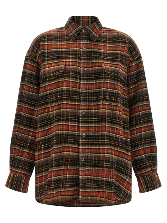 Blouse by R13 for women in cotton brown, dark-gray, multicolor & patterned showcases a sharp silhouette, elegantly detailed with a sharp and sharp .