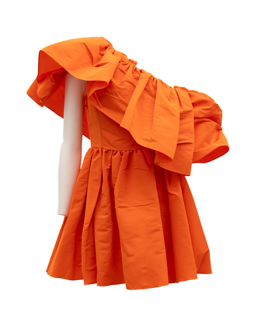 Alexander McQueen Women's Cocktail Polyester Dress - Orange