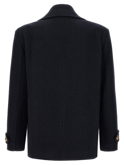 Balmain Blue Virgin Wool Coat