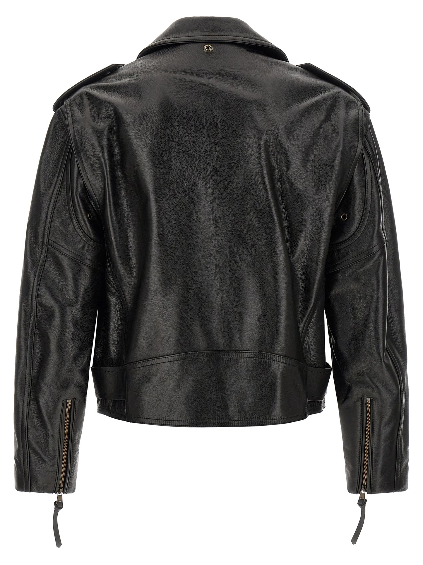 Balmain Black Calfskin Leather Jacket