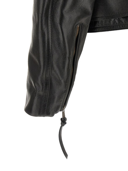 Balmain Black Calfskin Leather Jacket