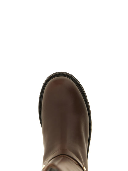 Twinset Brown Leather Over The Knee