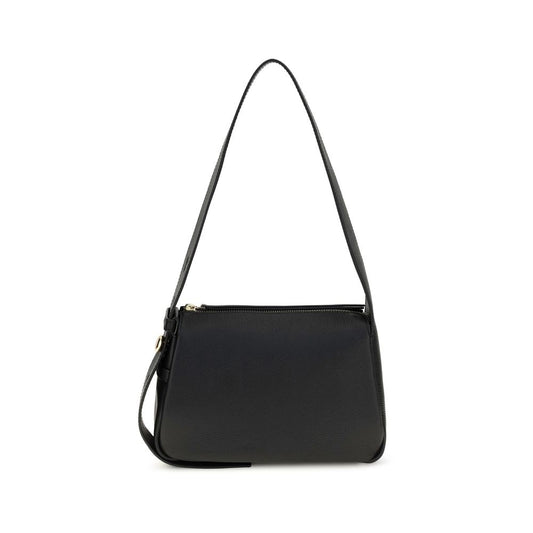 Tory Burch Black Calf Leather Bos Taurus Shoulder Bag