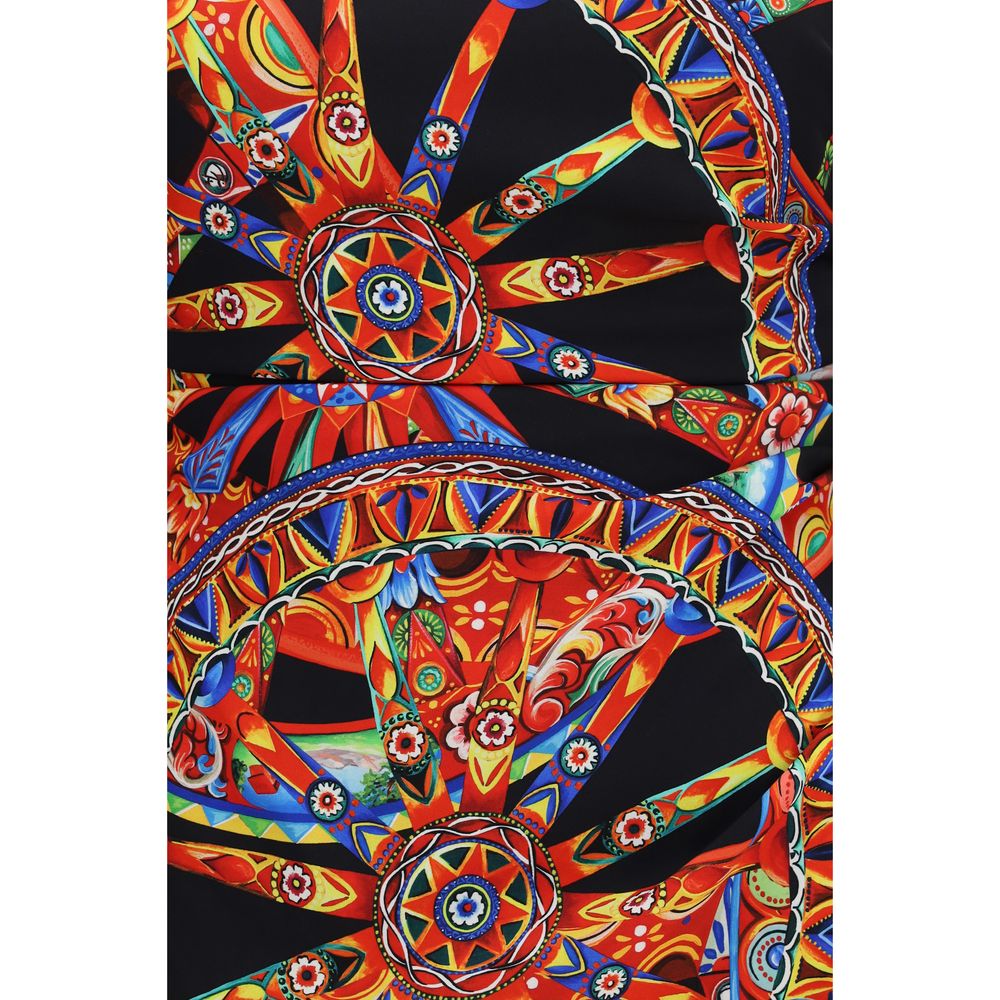 Dress by Dolce & Gabbana for women in silk multicolor, patterned & print showcases a striking silhouette, elegantly detailed with a , refined , and a striking for a striking finish.
