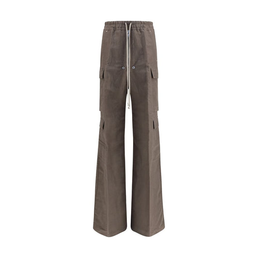 Rick Owens Gray Ramie Cargo Pants