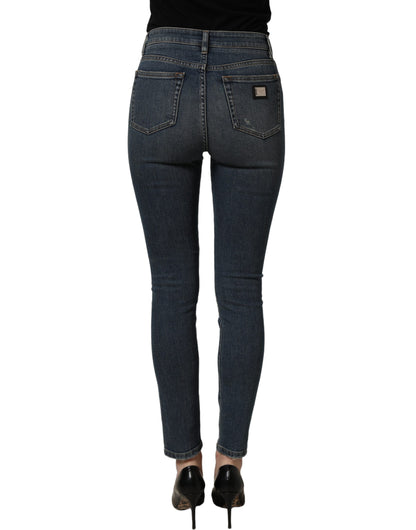 Dolce & Gabbana Women's Skinny Stretch Denim Cotton Jeans - Blue