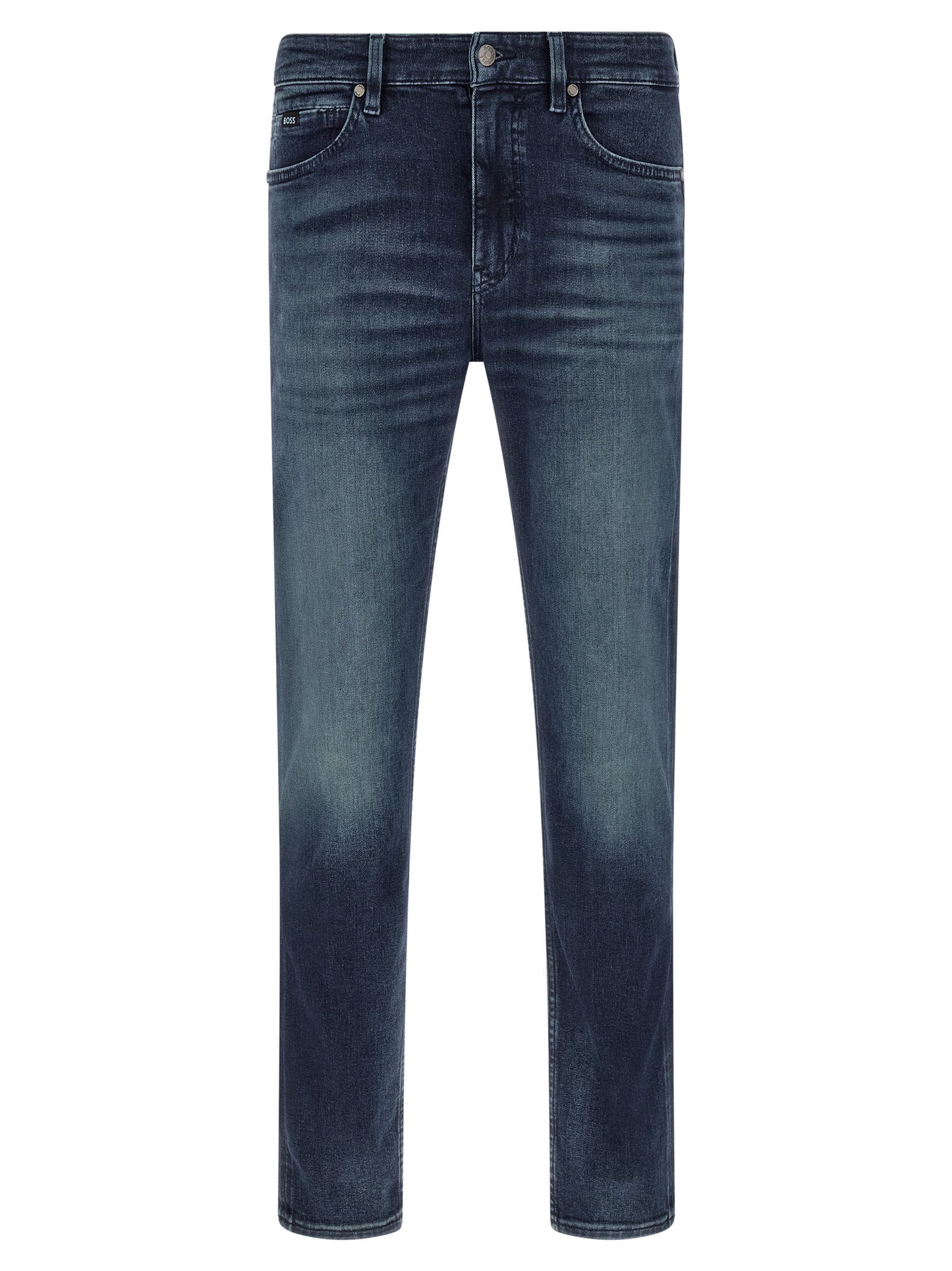 Hugo Boss Blue Cotton Tapered Jeans