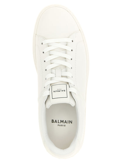Balmain White Calfskin Low Top Sneakers