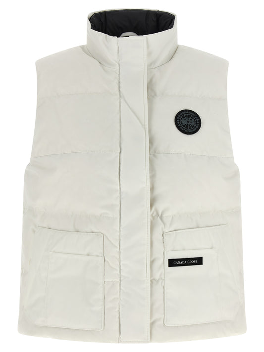 Vest by Canada Goose for women in cotton polyester black & white showcases a utilitarian silhouette, artfully incorporating pockets and a utilitarian high-neck neckline for a truly utilitarian finish.