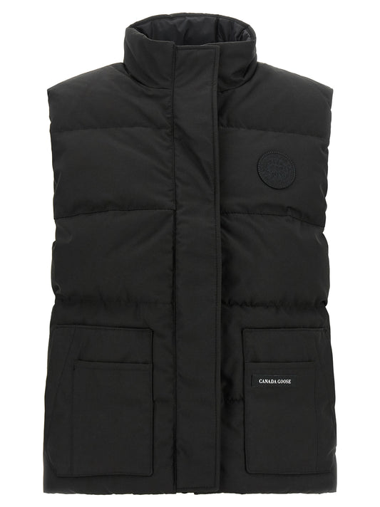 Vest by Canada Goose for women in cotton polyester black features a chic silhouette, expertly detailed with a refined high-neck neckline and premium thermal & pockets for a truly chic look.
