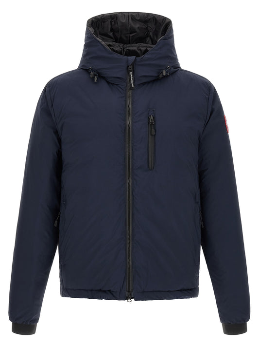 Hooded Overcoat by Canada Goose for men in polyamide navy presents a luxurious silhouette, showcasing a luxurious hooded neckline and sophisticated windproof, lightweight, pockets, hooded & insulated for a premium, luxurious look.