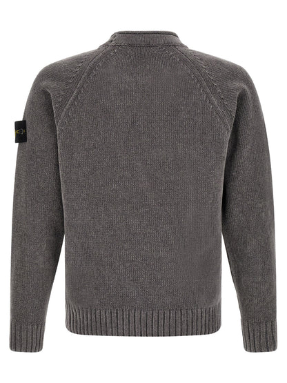 Stone Island Gray Cotton Cardigan
