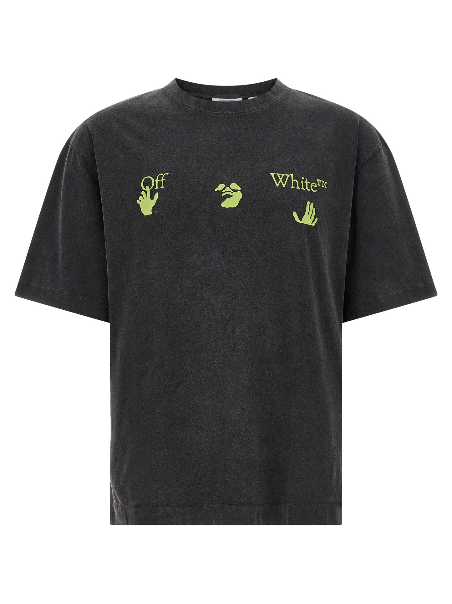 T-Shirt by Off-White for men in cotton black, white, patterned & print features an on trend silhouette, perfectly showcasing a on trend short-sleeve and crew neckline for an elevated aesthetic.