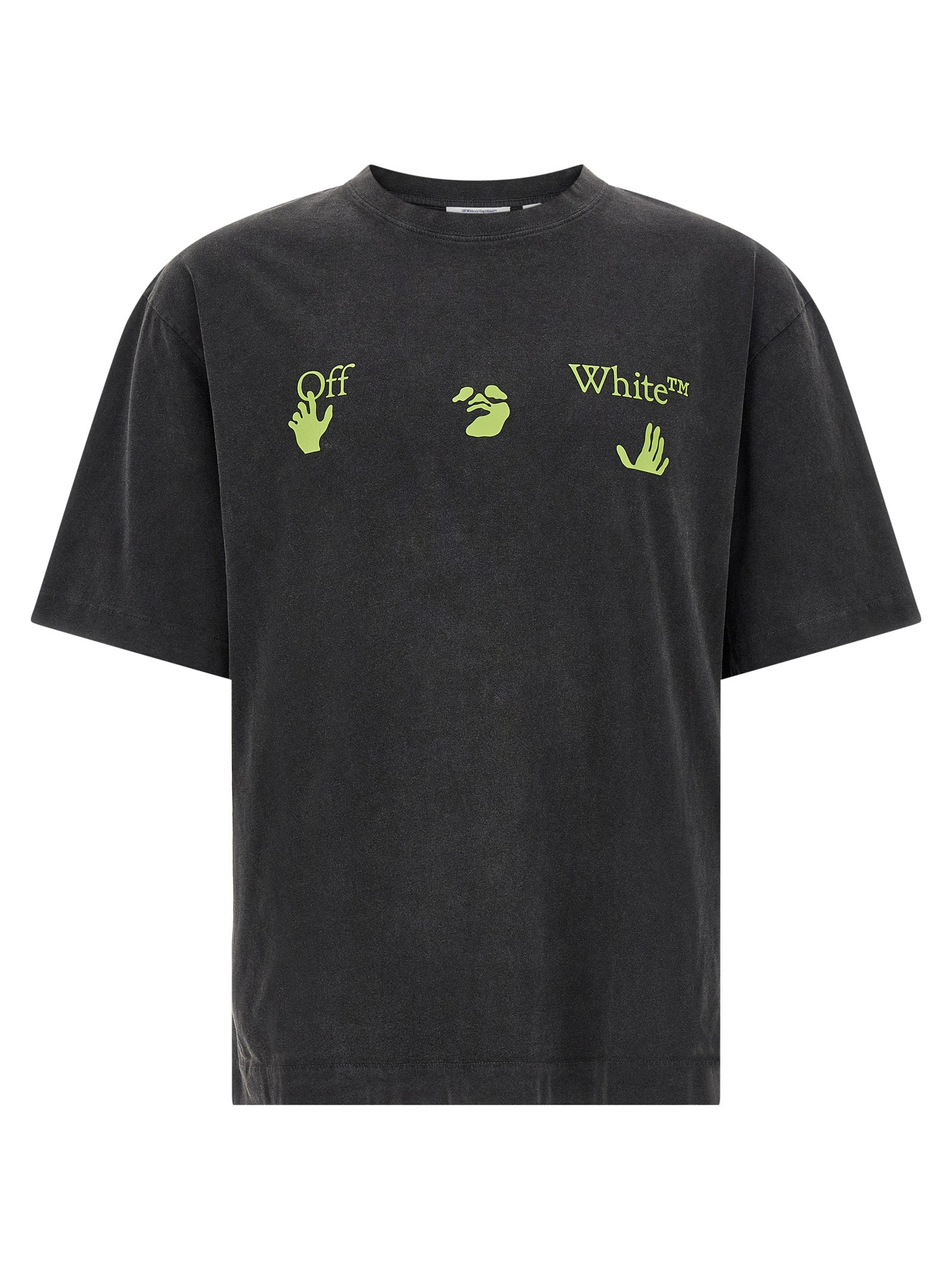 T-Shirt by Off-White for men in cotton black, white, patterned & print features an on trend silhouette, perfectly showcasing a on trend short-sleeve and crew neckline for an elevated aesthetic.