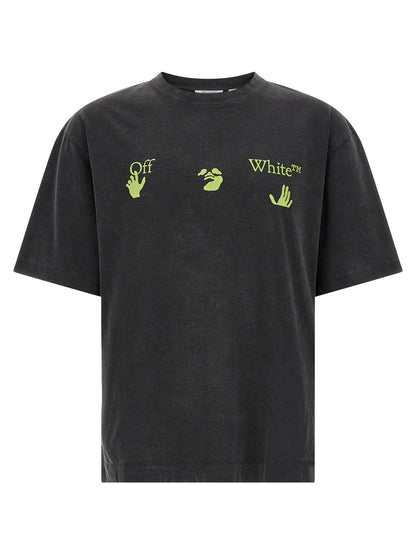 T-Shirt by Off-White for men in cotton black, white, patterned & print features an on trend silhouette, perfectly showcasing a on trend short-sleeve and crew neckline for an elevated aesthetic.