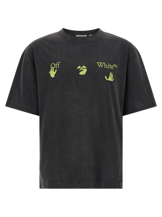 T-Shirt by Off-White for men in cotton black, white, patterned & print features an on trend silhouette, perfectly showcasing a on trend short-sleeve and crew neckline for an elevated aesthetic.