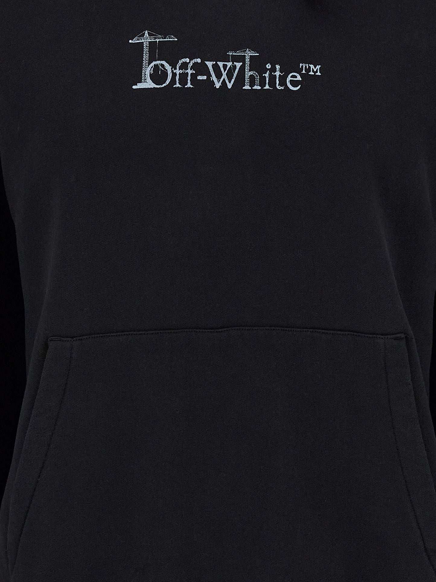 Sweatshirt Hoodie by Off-White for men in cotton black, natural, orange, white, patterned & print features an dramatic silhouette, showcasing a sophisticated and dramatic for a refined, modern aesthetic.