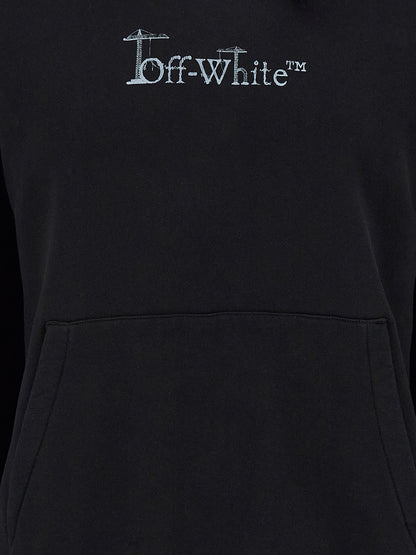 Sweatshirt Hoodie by Off-White for men in cotton black, natural, orange, white, patterned & print features an dramatic silhouette, showcasing a sophisticated and dramatic for a refined, modern aesthetic.