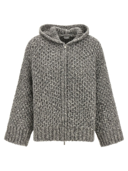 Peserico Gray Wool Cardigan