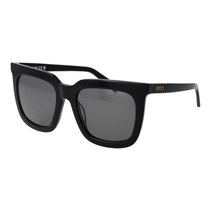 Emilio Pucci Rectangle Non-Polarized Dark-Tint Acetate Sunglasses - Black