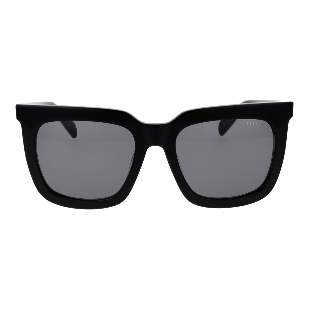 Emilio Pucci Rectangle Non-Polarized Dark-Tint Acetate Sunglasses - Black