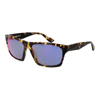 BMW Rectangle Mirrored Medium-Tint Acetate Sunglasses - Brown