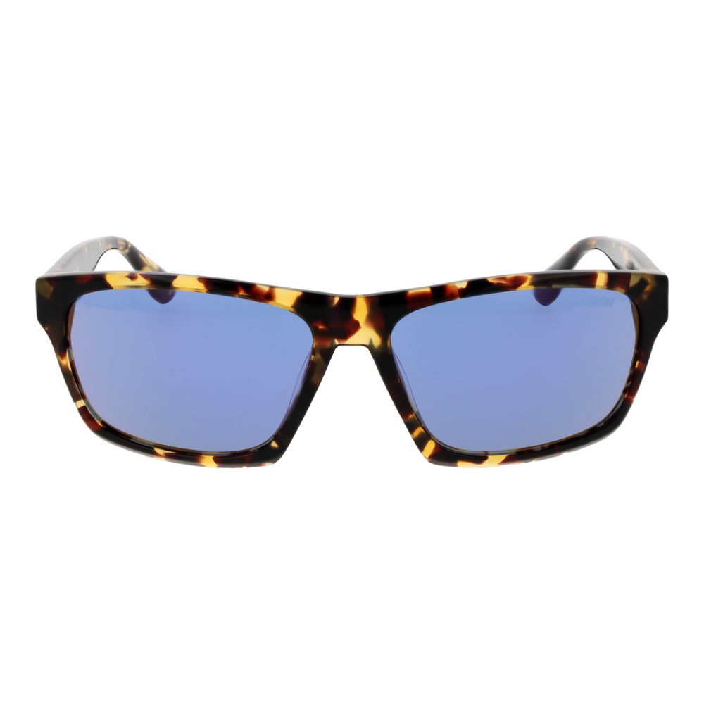 BMW Rectangle Mirrored Medium-Tint Acetate Sunglasses - Brown