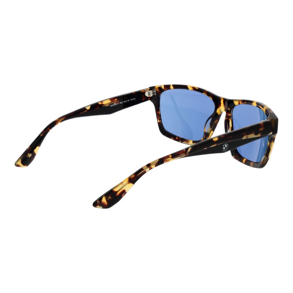 BMW Rectangle Mirrored Medium-Tint Acetate Sunglasses - Brown