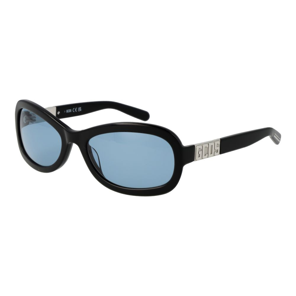 GCDS Oval Non-Polarized Medium-Tint Acetate Sunglasses - Black