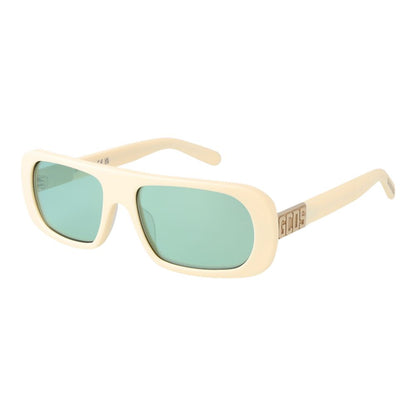GCDS Oval Mirrored Medium-Tint Acetate Sunglasses - Cream