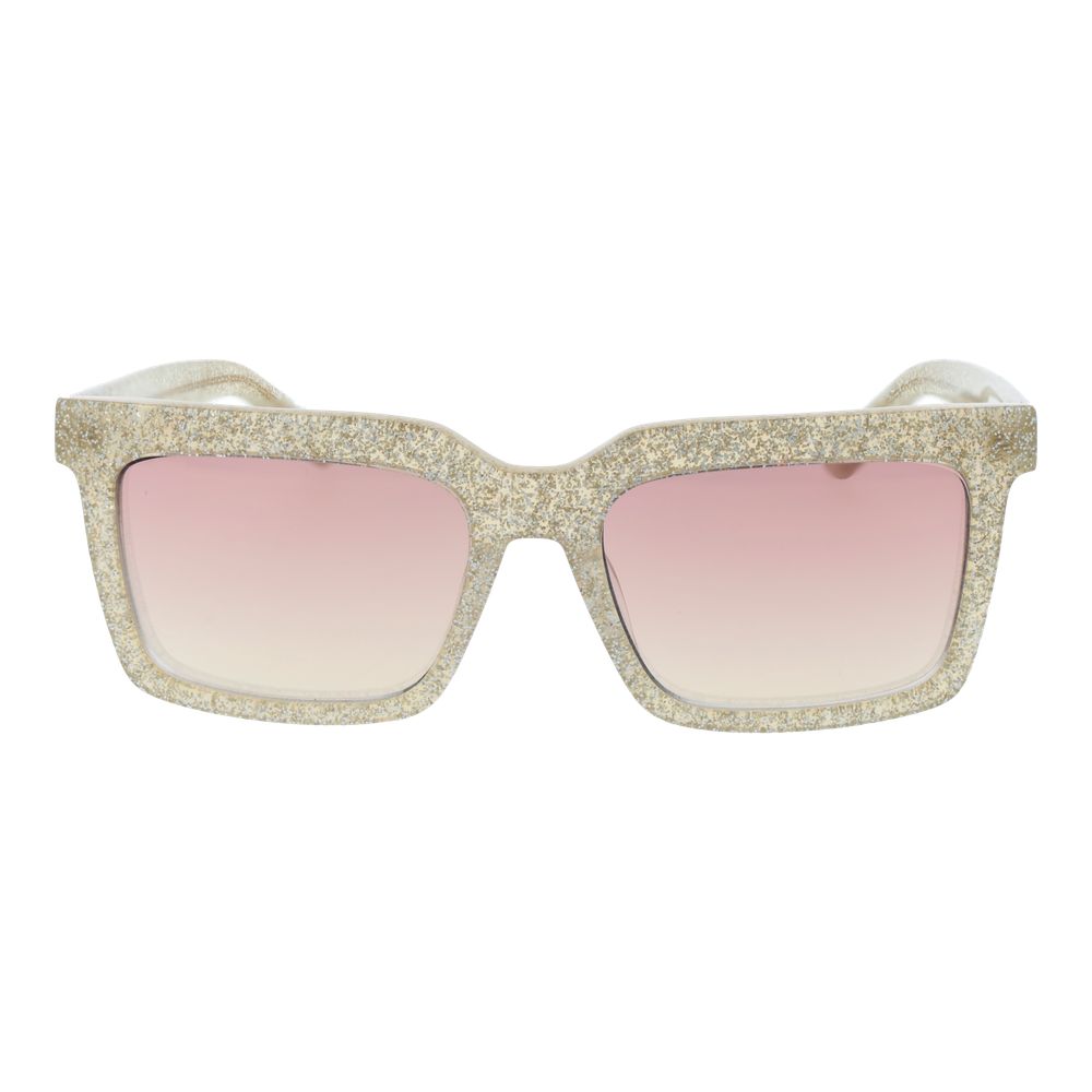 GCDS Rectangle Mirrored Medium-Tint Acetate Sunglasses - Gold