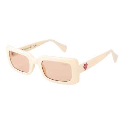 Guess Rectangle Non-Polarized Light-Tint Plastic Sunglasses - Beige