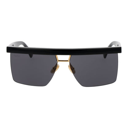 Max Mara Rectangle Non-Polarized Dark-Tint Stainless Steel Sunglasses - Black
